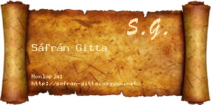 Sáfrán Gitta névjegykártya